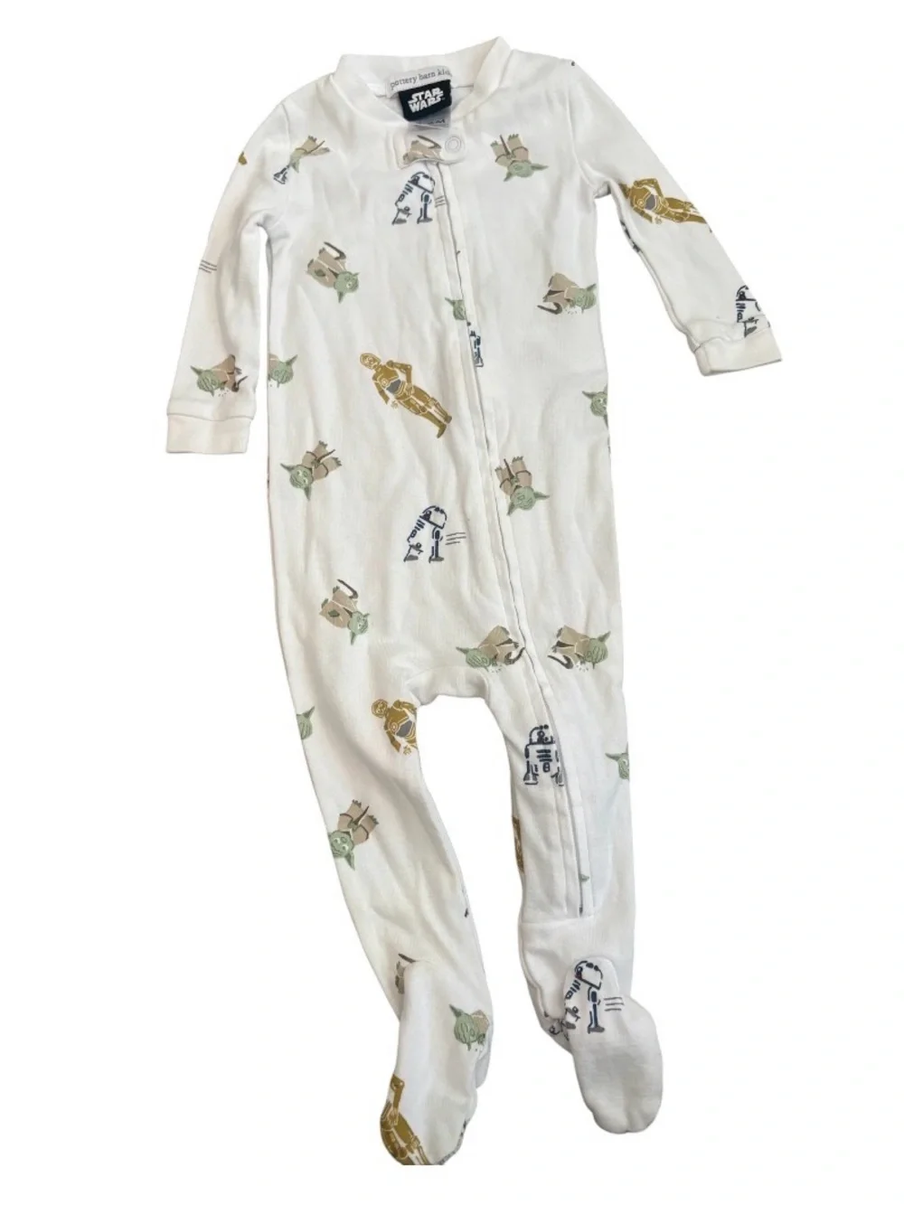 Baby Cream Star Wars Character Footed One-Piece